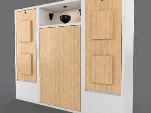 hinged furniture shelf transformation rigging and animation 3 wood versions 3D मॉडल
