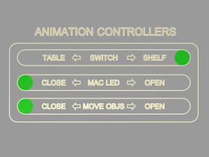 wall mounted convertible shelf and table rigging and animation 3D Model