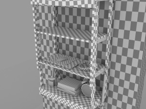 wall mounted convertible shelf and table rigging and animation 3D Model