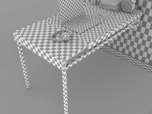 wall mounted convertible shelf and table rigging and animation 3D Model