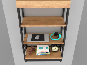 wall mounted convertible shelf and table rigging and animation 3D Model