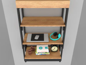wall mounted convertible shelf and table rigging and animation 3D Model