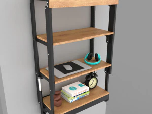 wall mounted convertible shelf and table rigging and animation 3D Model