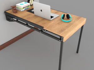 wall mounted convertible shelf and table rigging and animation 3D Model
