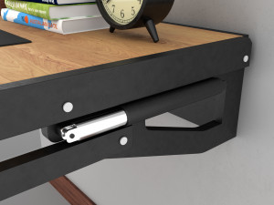 wall mounted convertible shelf and table rigging and animation 3D Model