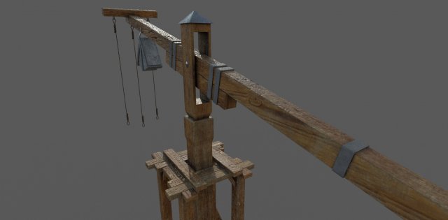 medieval old crane Modello 3D .c4d .max .obj .3ds .fbx .stl .blend 