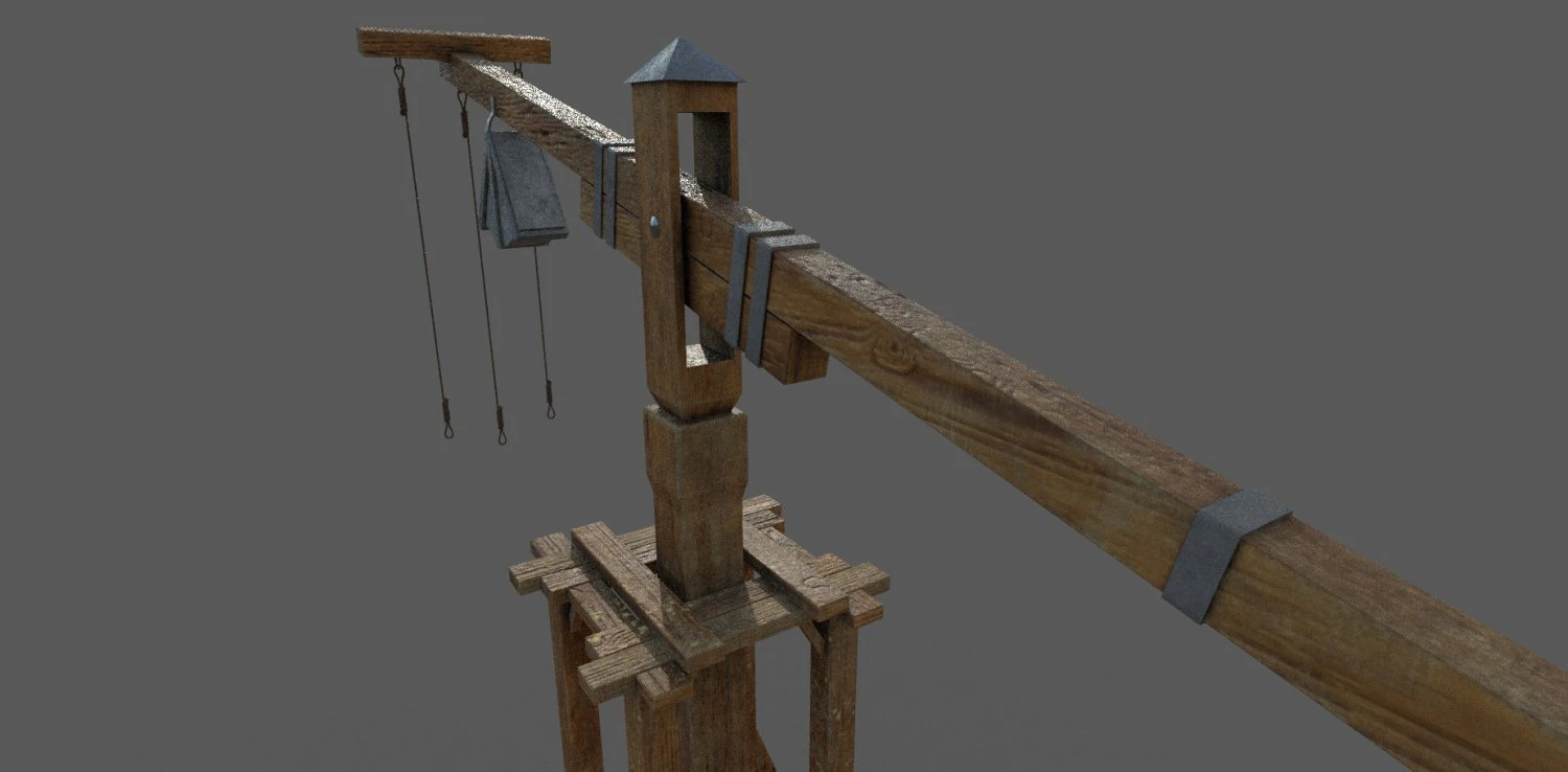 vecchia gru medievale Modello 3D .c4d .max .obj .3ds .fbx .stl .blend 