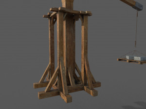 medieval old crane Modello 3D