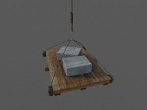 medieval old crane Modello 3D
