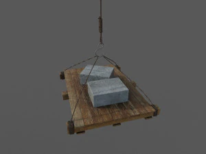 vecchia gru medievale Modello 3D