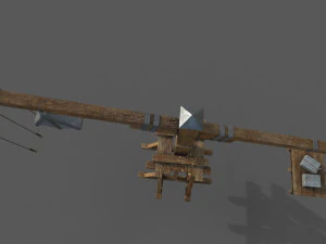 vecchia gru medievale Modello 3D