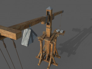 medieval old crane Modello 3D