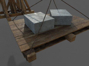 medieval old crane Modello 3D