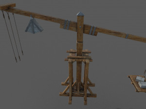 medieval old crane Modello 3D