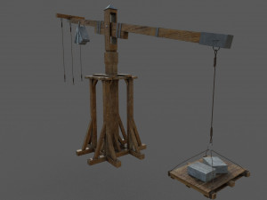 medieval old crane Modello 3D