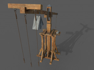 medieval old crane Modello 3D