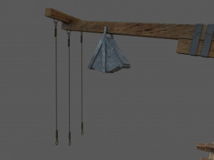 medieval old crane Modello 3D