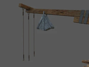 vecchia gru medievale Modello 3D