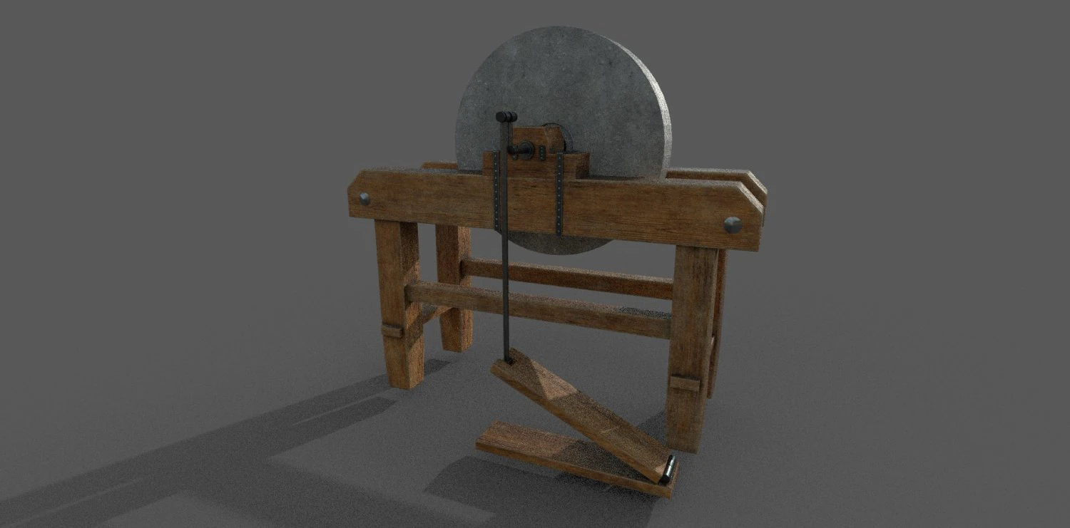 grindstone low-poly 3D Model .c4d .max .obj .3ds .fbx .stl .blend 