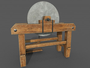 grindstone low-poly 3D मॉडल