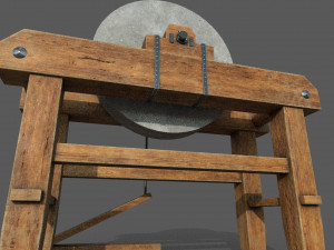grindstone low-poly 3D मॉडल