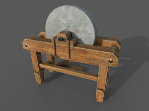 grindstone low-poly 3D मॉडल