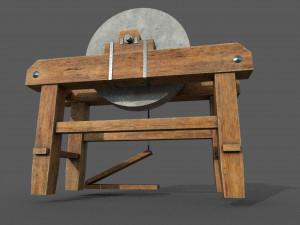 grindstone low-poly 3D मॉडल