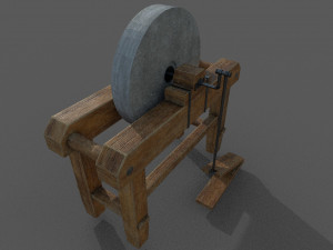 grindstone low-poly 3D मॉडल