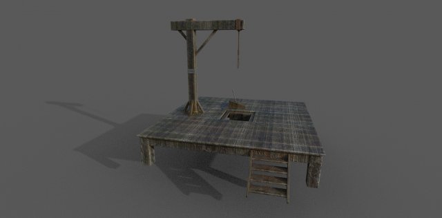 gallows low-poly Model 3D .c4d .max .obj .3ds .fbx .stl .blend 