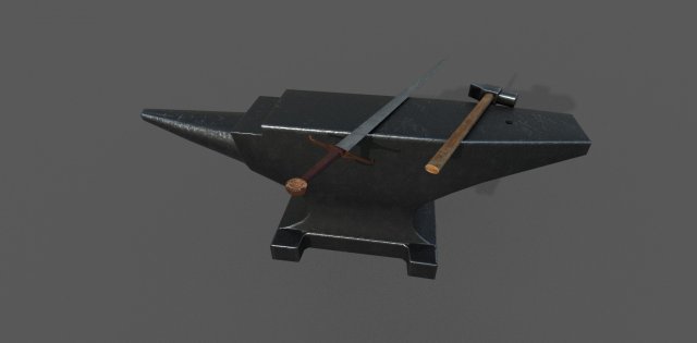 medieval craftsman tools low-poly 3D Модель .c4d .max .obj .3ds .fbx .stl .blend 