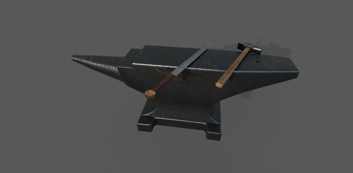 medieval craftsman tools low-poly 3D Model .c4d .max .obj .3ds .fbx .stl .blend
