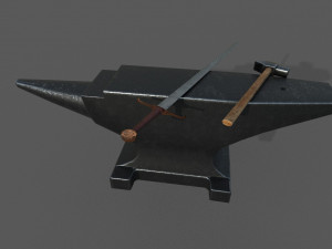 medieval craftsman tools low-poly 3D Model