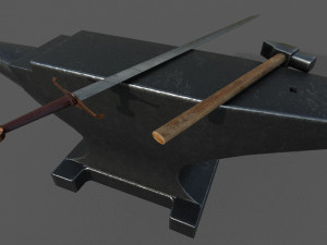 medieval craftsman tools low-poly 3D Модель
