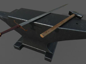 medieval craftsman tools low-poly 3D Model