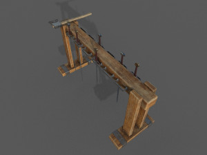 medieval rack and swords low-poly 3D Модель
