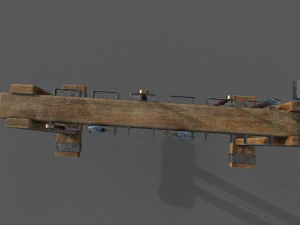medieval rack and swords low-poly 3D Model