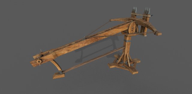ballista low-poly Model 3D .c4d .max .obj .3ds .fbx .stl .blend 