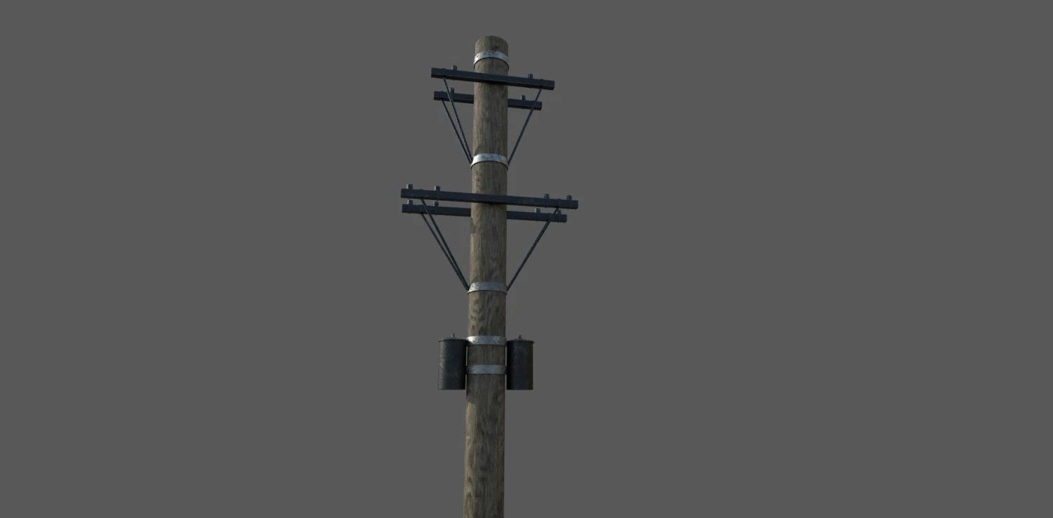 power pole 3D Model .c4d .max .obj .3ds .fbx .stl .blend
