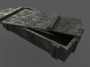 oude houten kist low-poly 3D Model