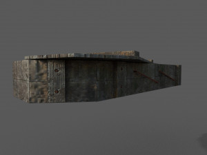old wooden coffin low-poly Model 3D