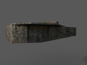 old wooden coffin low-poly 3D Model