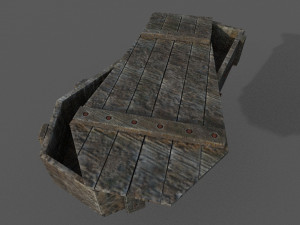 old wooden coffin low-poly Model 3D
