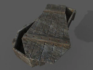 old wooden coffin low-poly 3D Model