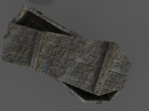 old wooden coffin low-poly Model 3D