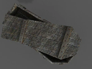 old wooden coffin low-poly 3D Model
