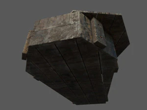 old wooden coffin low-poly 3D Model