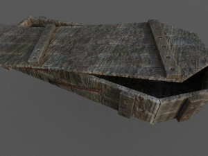 old wooden coffin low-poly Model 3D