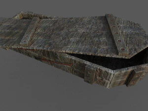 old wooden coffin low-poly 3D Model