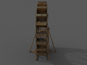 water wheel low-poly Modelo 3D