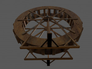 water wheel low-poly Modelo 3D